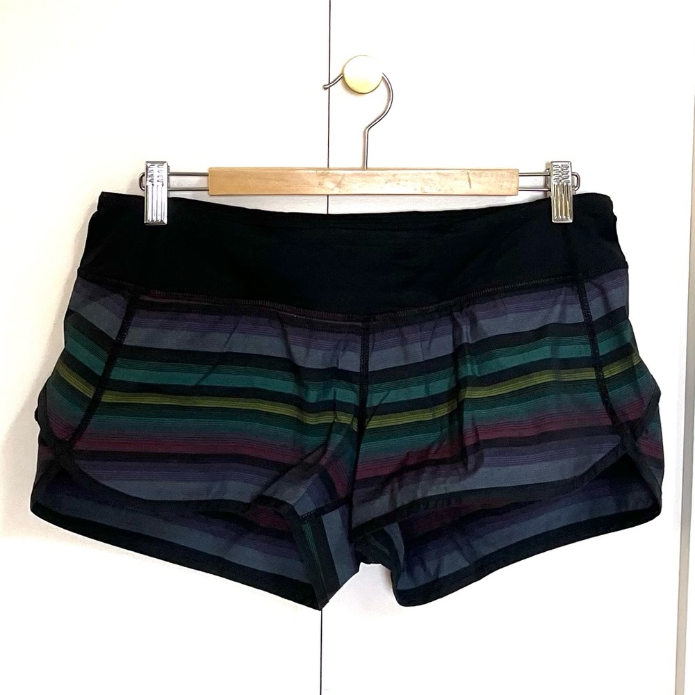 lululemon speed shorts - size 8 - poncho stripes - VEUC
